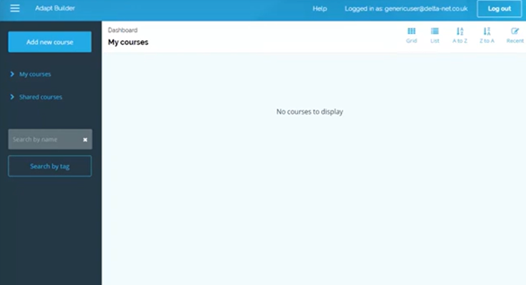 Adapt elearning tool's interface